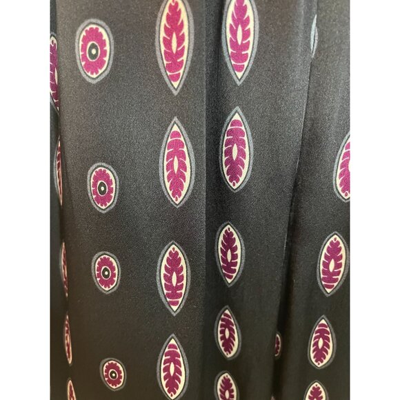 Vintage Sleeveless Silk Dress Black & Purple Paisley Print Halter Neck Size M - Picture 7 of 11